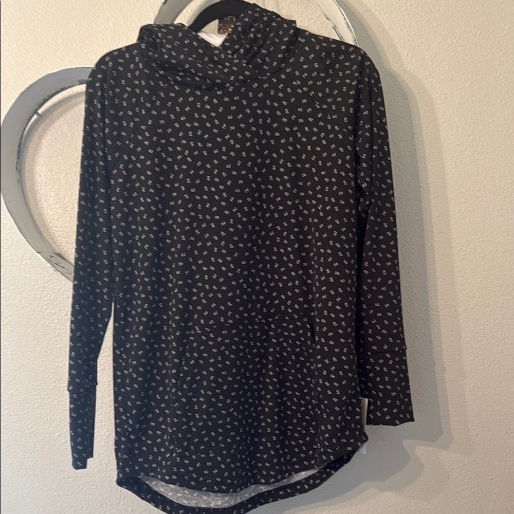 Black Floral Women's Lularoe Amber Hoodie